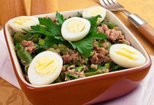 Рецепт Салат с тунцом и стручковой фасолью Готовим Салаты Салат с тунцом и стручковой фасолью