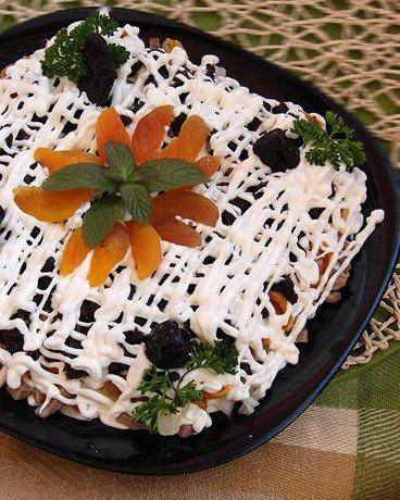 Рецепт Салат с языком и сухофруктами Готовим Салаты Салат с языком и сухофруктами