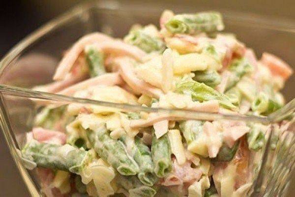 Рецепт Салат с ветчиной и стручковой фасолью Готовим Салаты Салат с ветчиной и стручковой фасолью