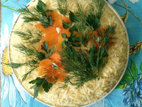 Рецепт Слоеный куриный салат с грибами Готовим Салаты Слоеный куриный салат с грибами
