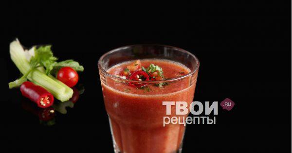 Рецепт Гаспачо «Кровавая Мэри" Готовим Супы Гаспачо «Кровавая Мэри"