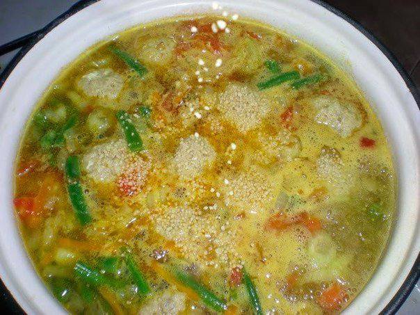 Рецепт Суп с фрикадельками и кус-кусом шаг-5