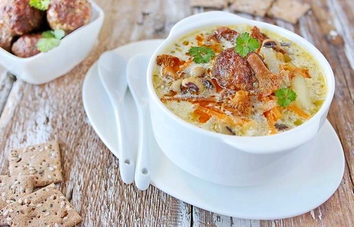 Рецепт Грибной суп с фрикадельками шаг-8