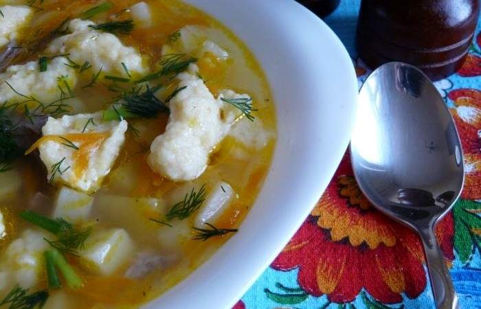 Рецепт Куриный суп с галушками шаг-7