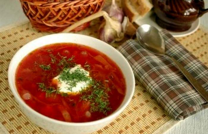Рецепт Постный борщ с фасолью Готовим Супы Постный борщ с фасолью
