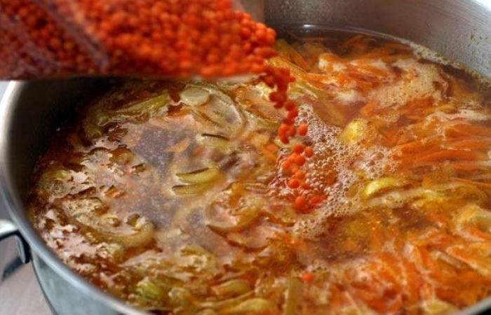 Рецепт Постный суп из чечевицы  шаг-4