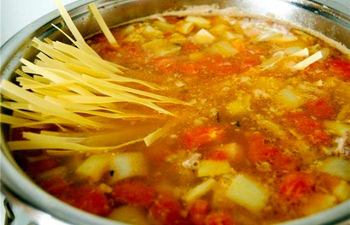 Рецепт Суп из телячьего хвоста с фрикадельками и лапшой шаг-13