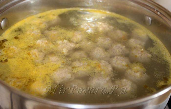 Рецепт Вкусный суп с фрикадельками шаг-11