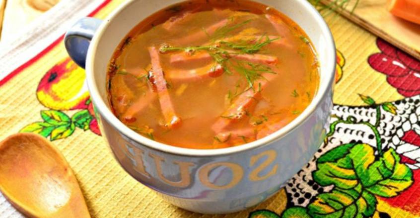 Рецепт Гороховый суп с копчёной колбасой и зеленью шаг-5