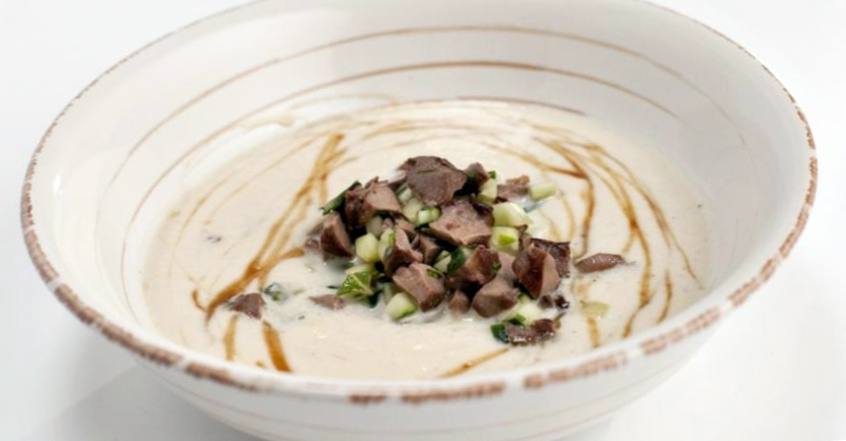 Рецепт Крем-суп из сельдерея с сердцем ягнёнка и сиропом из кваса шаг-5