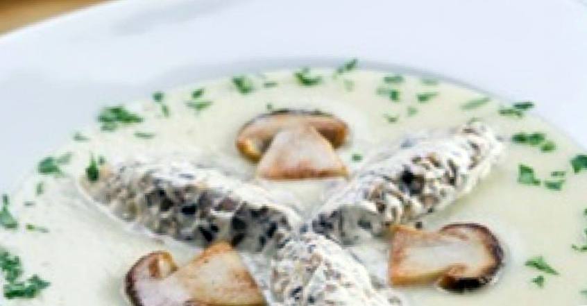 Рецепт Крем-суп с грибным муссом и чесночными гренками  шаг-4