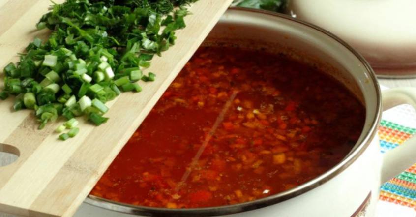 Рецепт Острый суп с рисом и томатной пастой  шаг-4