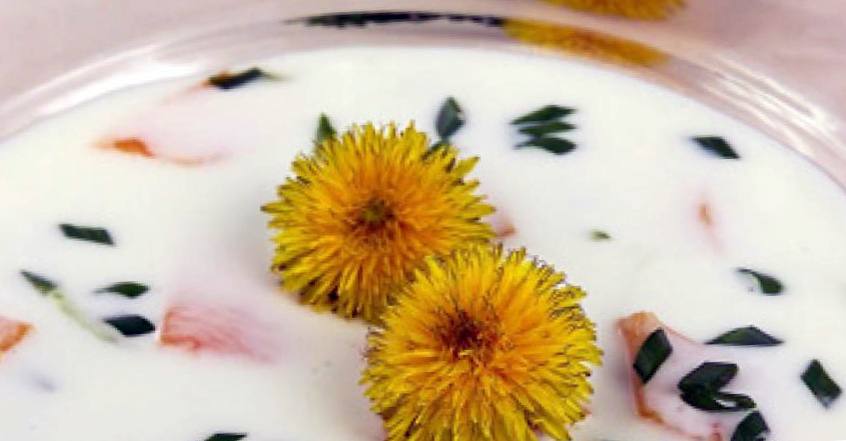 Рецепт Суп с тыквой и цветками одуванчика шаг-1