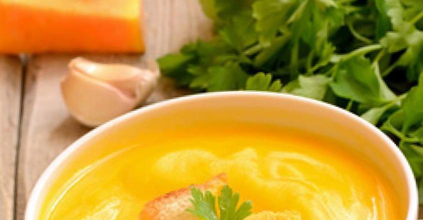 Рецепт Тыквенный суп с гренками шаг-1