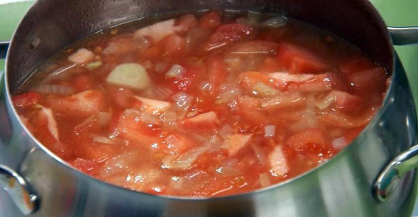 Рецепт Томатный крем-суп и тосты со шпинатной пастой шаг-3