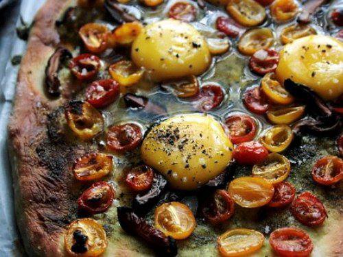 Рецепт Пицца на завтрак с яйцами и грибами  шаг-4