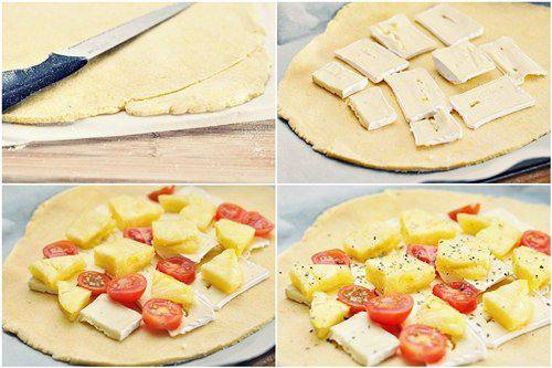 Рецепт Пирог с ананасом, помидорами и сыром бри шаг-9