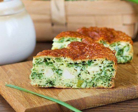 Рецепт Пирог с зеленым луком и курицей Готовим Выпечка Пирог с зеленым луком и курицей