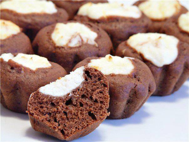 Рецепт Шоколадные маффины-ватрушки Готовим Выпечка Шоколадные маффины-ватрушки