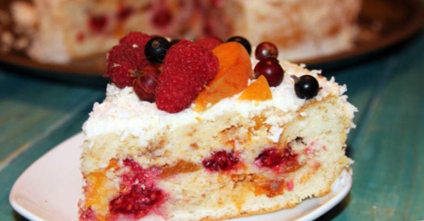 Рецепт Летний торт «Сливочный фрукт» шаг-5