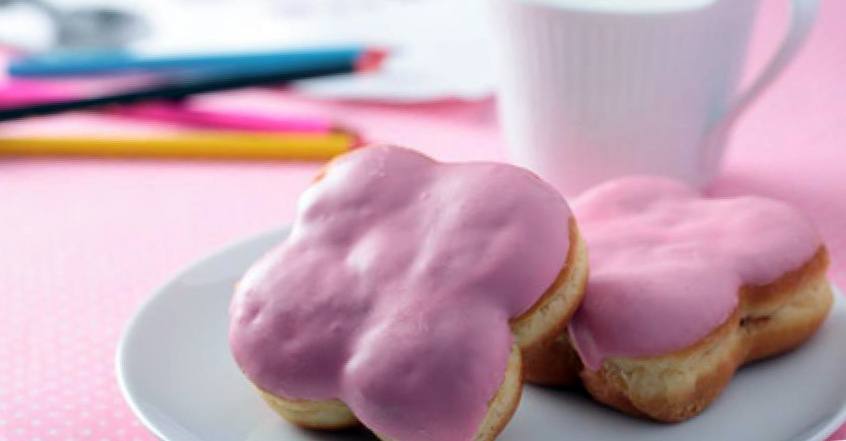 Рецепт Пончики с розовой глазурью шаг-1