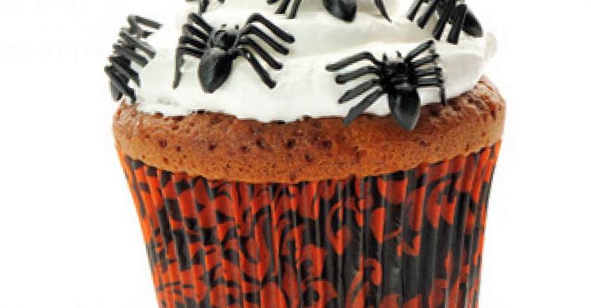 Рецепт Праздничный кекс с пауками для Хэллоуина шаг-1