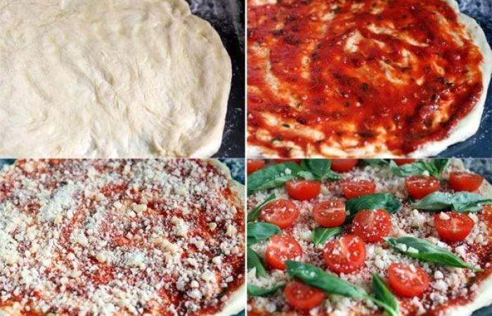 Рецепт Пицца с базиликом и помидорами черри  шаг-4