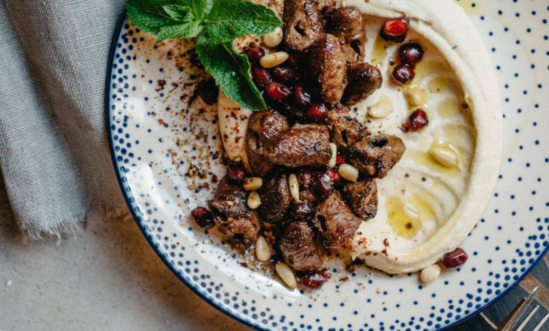 Рецепт Хумус с куриными сердечками Готовим Закуски Хумус с куриными сердечками