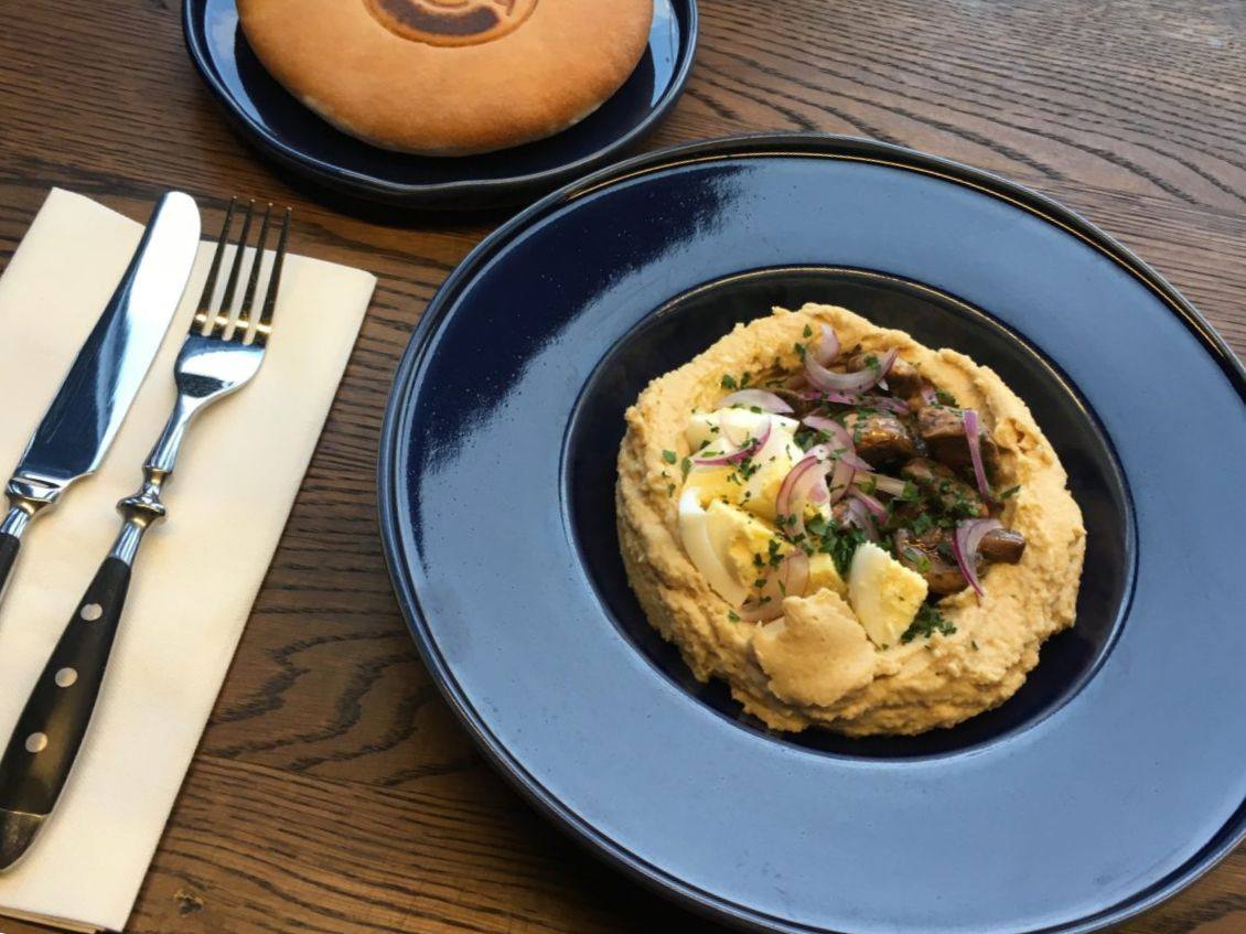Рецепт Хумус с маринованными грибами и яйцом Готовим Закуски Хумус с маринованными грибами и яйцом