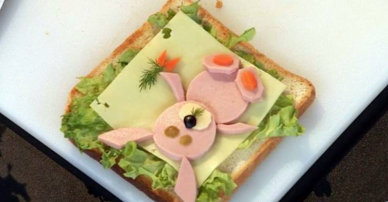Рецепт Детские бутерброды «Львенок» и «Зайчонок» шаг-3