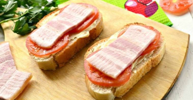 Рецепт Горячие бутерброды с беконом  шаг-2