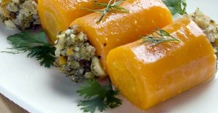 Рецепт Морковные рулетики с ореховым фаршем шаг-3