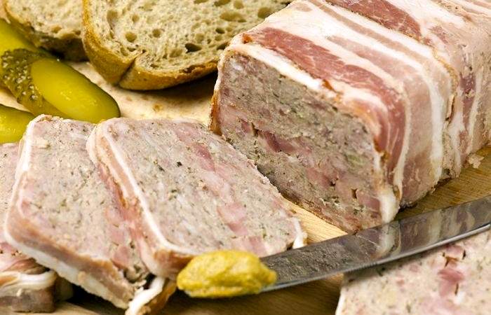Рецепт Паштет по-деревенски из свинины, бекона и ветчины Готовим Закуски Паштет по-деревенски из свинины, бекона и ветчины