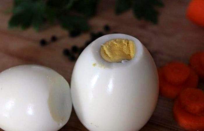 Рецепт Снеговик из вареных яиц шаг-1