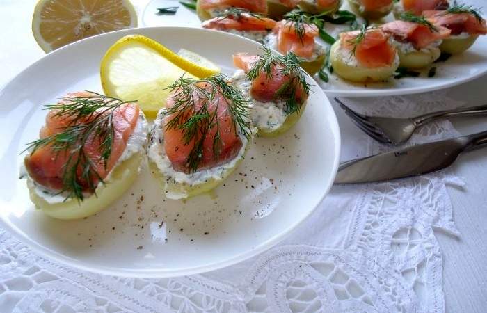 Рецепт Закуска из семги с картофелем Готовим Закуски Закуска из семги с картофелем
