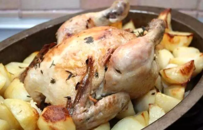 Готовим Мясо Запеченная курица с тимьяном