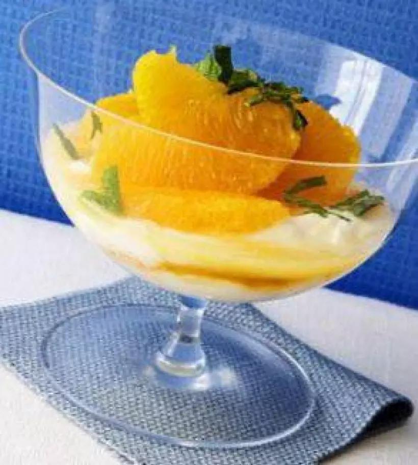 Готовим Десерты Греческий йогурт с апельсинами и мятой