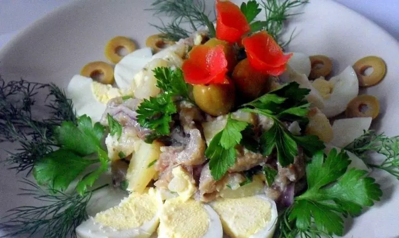 Готовим Рыба Салат картофельный с сельдью