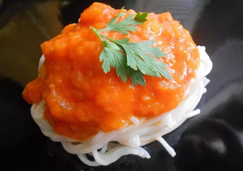 Готовим Вегетарианские Спагетти в ярком овощном соусе