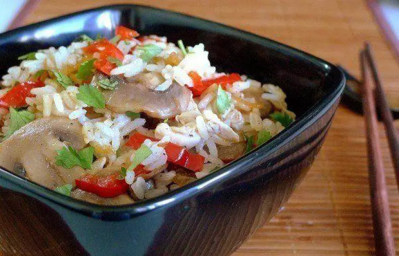 Готовим Закуски Рис жасмин с овощами и курицей