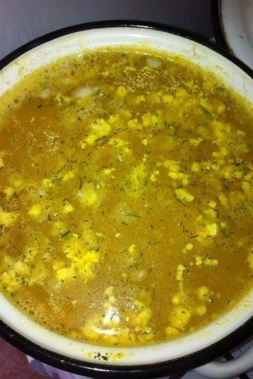 Готовим Вегетарианские Суп с яйцом, рисом и зеленым горошком