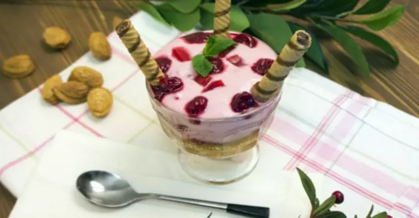 Готовим Десерты Десерт вишнёво-йогуртовый