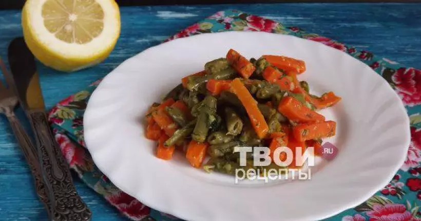 Готовим Салаты Фасолево-морковный салат с чесночной заправкой.