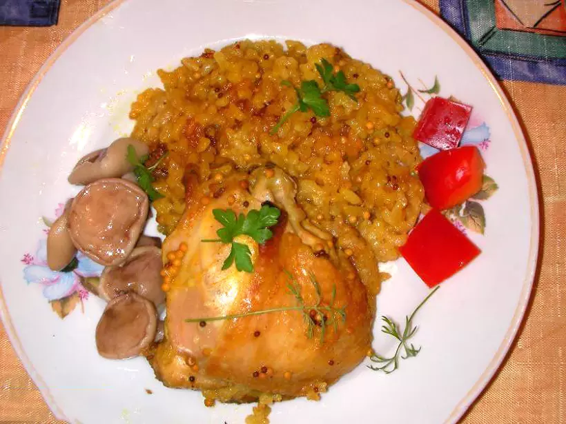 Готовим Мясо Курица в меде с рисом