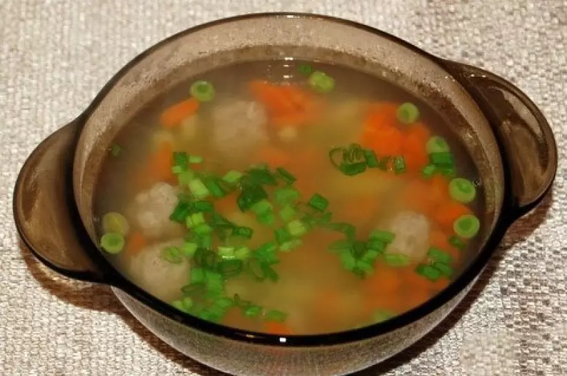 Готовим Супы Суп с фрикадельками и горошком