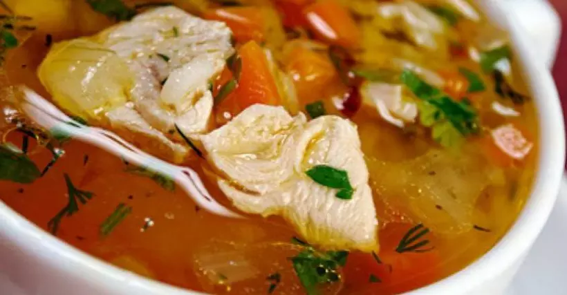 Готовим Супы Куриный суп с рисом и овощами