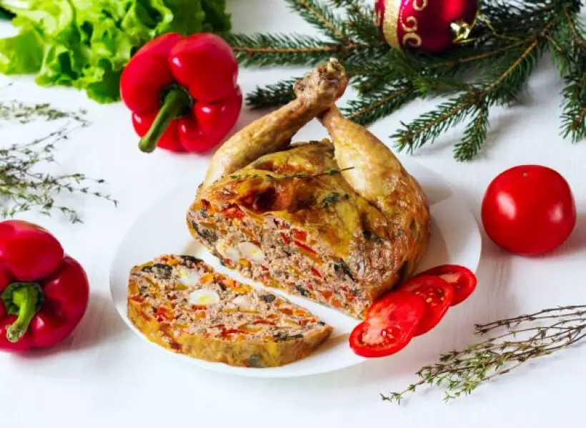 Готовим Закуски Блюда на Новый год: Фаршированная курица