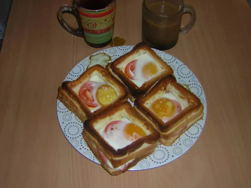 Готовим Закуски Горячие бутерброды с яйцом на завтрак в выходной