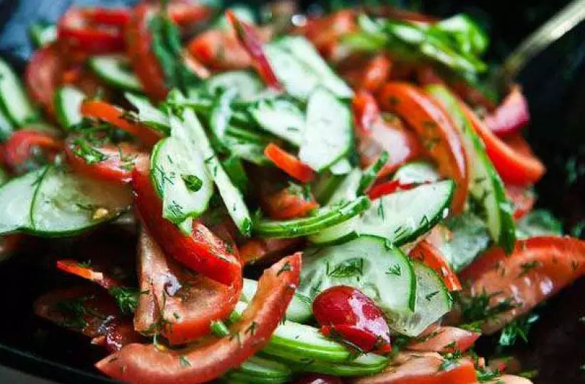 Готовим Вегетарианские Салат из свежих овощей