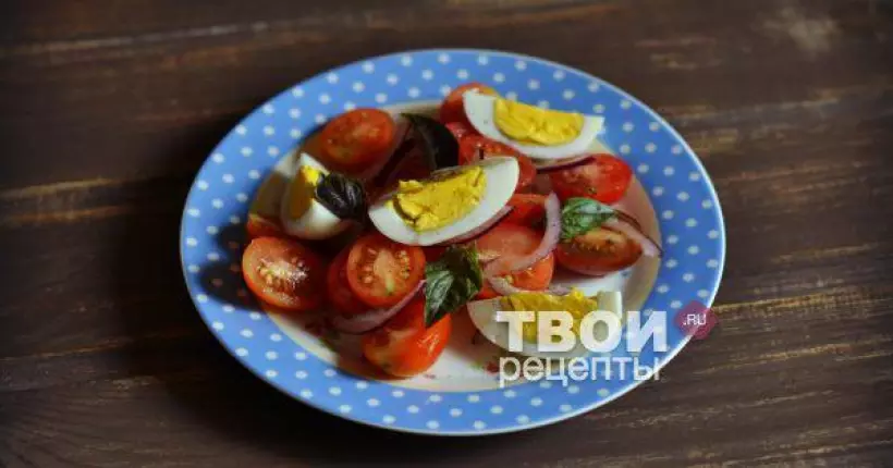 Готовим Салаты Салат с помидорами и яйцом